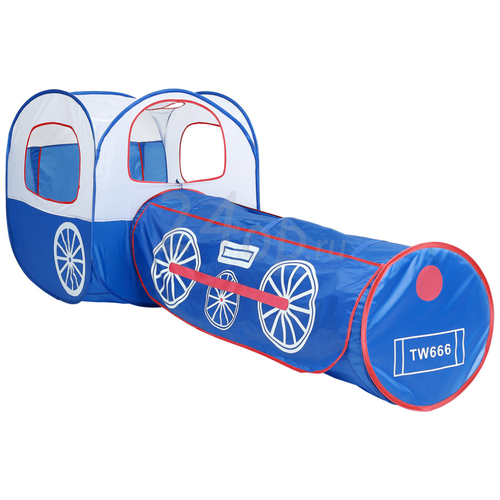 Игровая палатка домик - Паровоз. 24op игровая палатка solmax 16 игрушек в наборе синяя