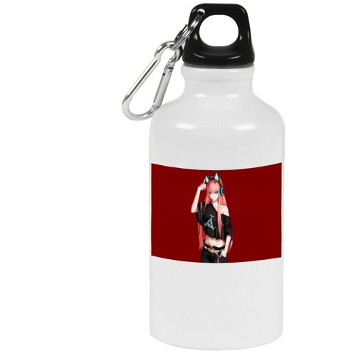 Бутылка с карабином CoolPodarok Аниме девушка в наушниках