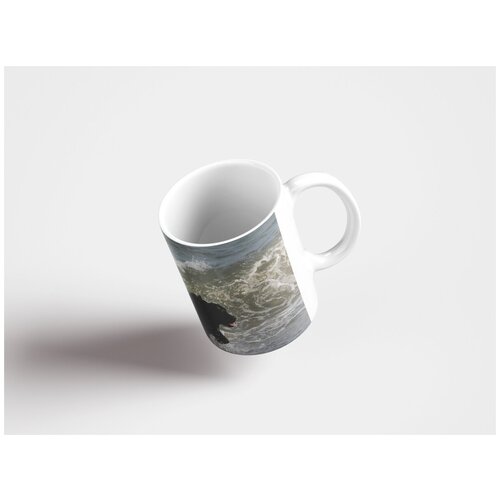 фото Кружка "ретривер с плоской шерстью, вода, волны" 320 мл lotsprints