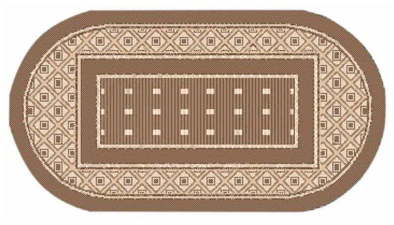 Ковер-циновка Люберецкие ковры Эко 7903-23 овальный, 0,5 x 0,8 м - фотография № 1