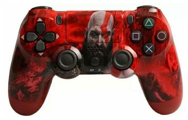 Беспроводной геймпад джойстик для PS4 God of War красный совместим с PlayStation 4 142000₽