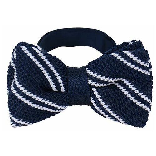 Галстук-бабочка / Street Soul / Jazzman Вязаный галстук Косые полоски двойные / тёмно-синий / (One size)