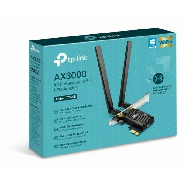 Адаптер Tp-link Archer TX55E Wi-Fi 6 + Bluetooth 5.2 PCI Express