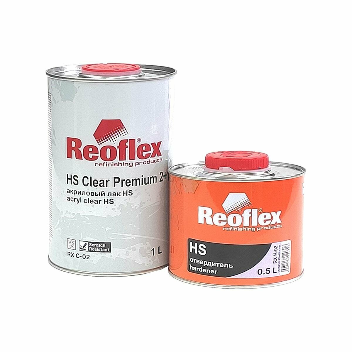 REOFLEX RX C-02 HS 2+1 Clear Premium Лак автомобильный акриловый 1 л. с отвердителем 0,5 л.