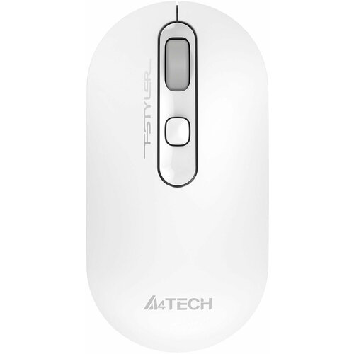 Мышь A4Tech Fstyler FG20S белый/серый оптическая (2000dpi) silent беспроводная USB для ноутбука (4but) мышь оклик 147m v2 usb черный оптическая 2000dpi usb для ноутбука 4but