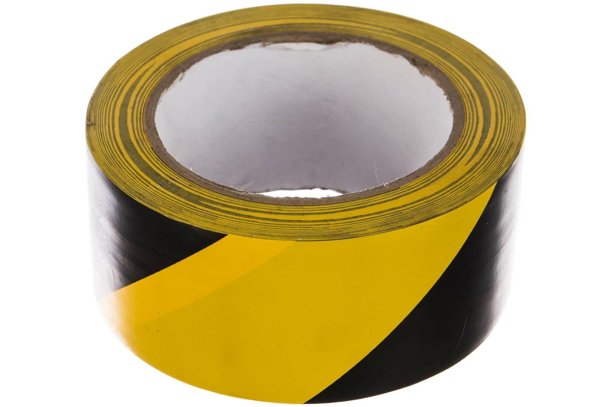 Клейкая сигнальная лента Folsen 50ммx33м желто-чёрная PVC 0663350