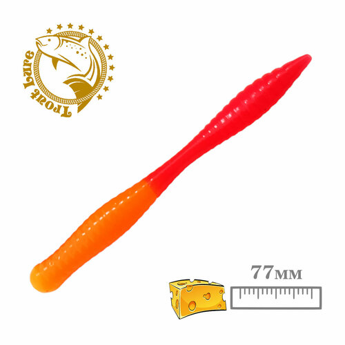 фото Силикон trout lure (sansan) в банке, beaver 77, сыр, col. 23 (orange-red), (10шт)