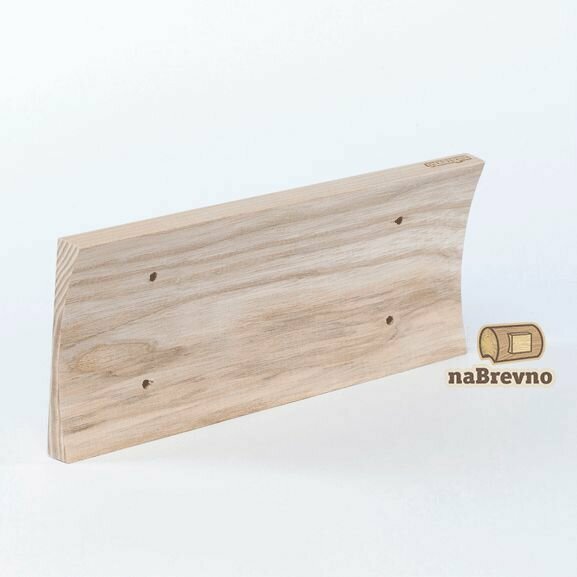 фото Тройная накладка для установки трех накладных розеток и выключателей на бревно и блокхаус диаметром 220 мм, ясень