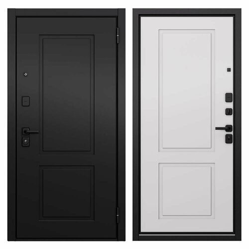Дверь входная Mastino Дрейк правая черный матовый - белый софт 960х2050 мм