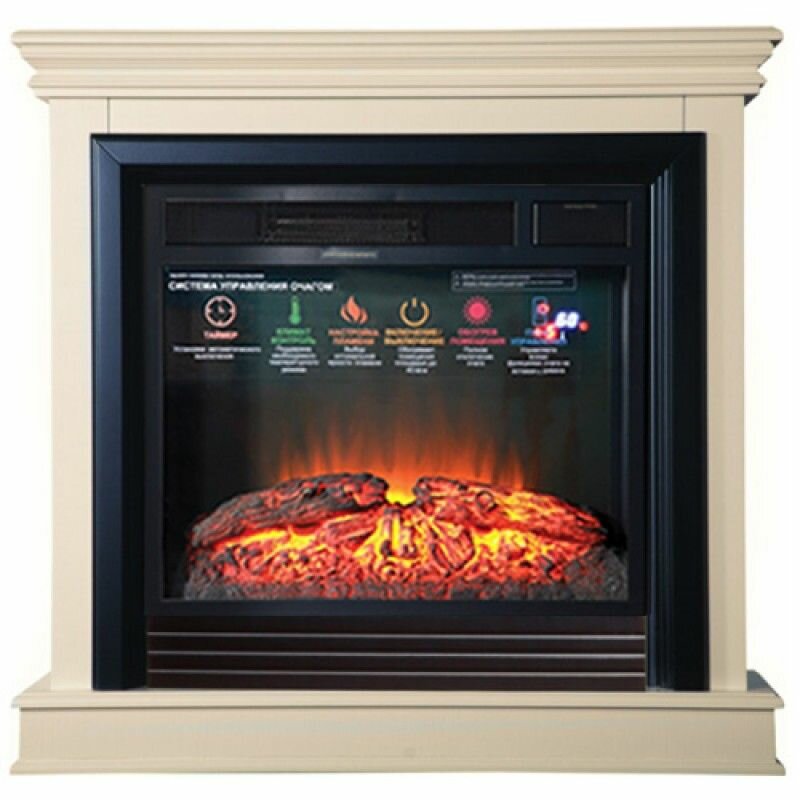 фото Электрический камин Inter Flame Вирго (Бежевый) с очагом Foton 23