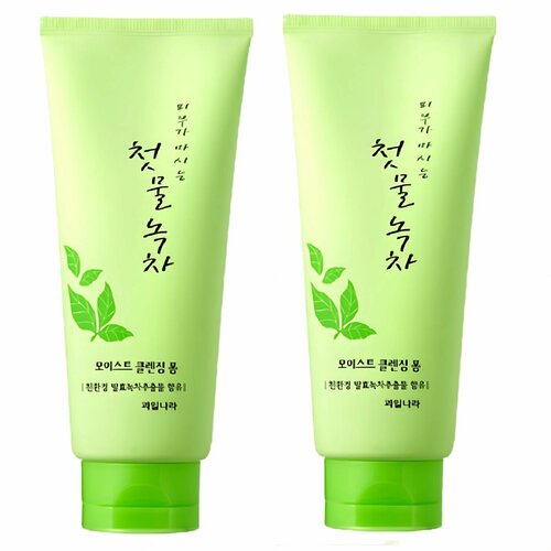 Welcos Kwailnara Пенка Green Tea Moist Cleansing Foam, 180 гр, 2 шт