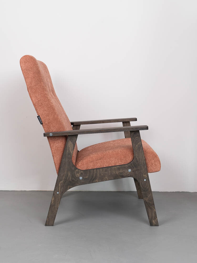 Кресло ZASIDELIS коллекция "CHILL" персиковый ноги серое масло - фотография № 3