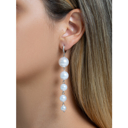 Серьги Bottega Moscow, жемчуг имитация, серебряный