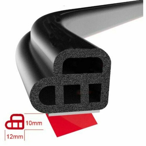Уплотнитель двери в автомобиль L-образный самоклеящийся 5 м черный 902₽