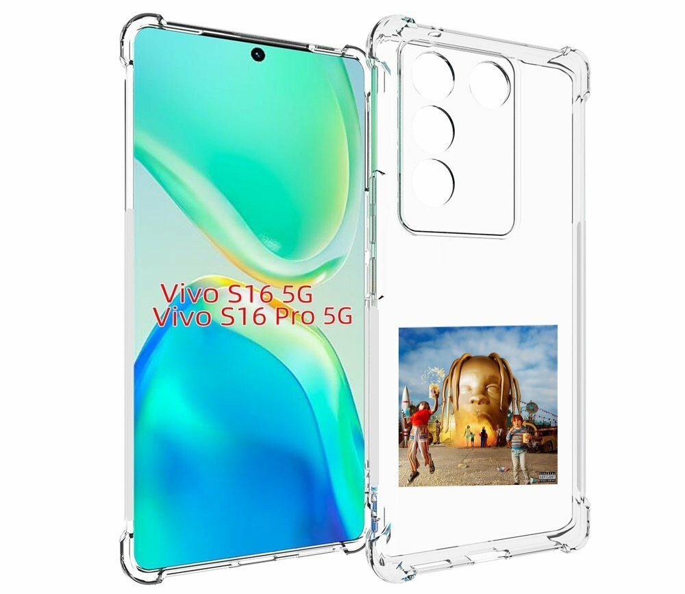 Чехол MyPads Travis Scott - Astroworld для Vivo S16 5G / S16 Pro 5G / V27 / V27 Pro задняя-панель-накладка-бампер