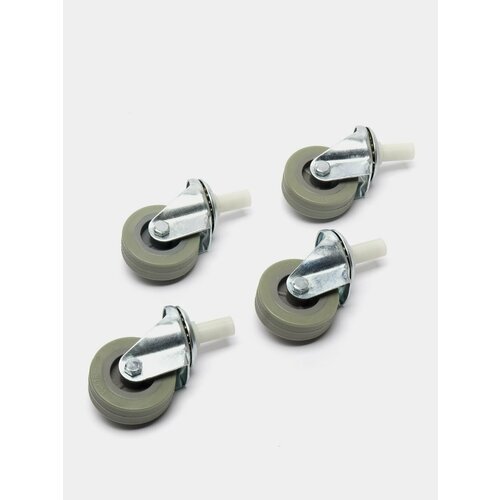 Колеса для уборочной тележки с штоком без резьбы диаметр 50 мм 4 штуки Brabix 605379 1599₽