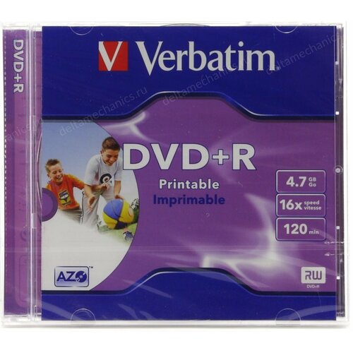 DVD+R 4.7GB Verbatim 16x Printable, jewel (43507)