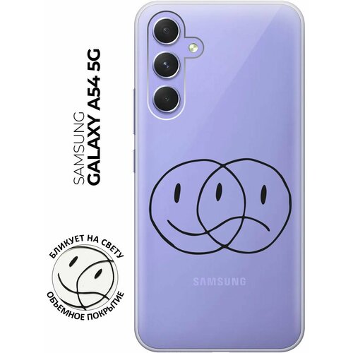 Силиконовый чехол с принтом Two Faces для Samsung Galaxy A54 5G / Самсунг А54 силиконовый чехол с принтом two faces для samsung galaxy a54 5g самсунг а54