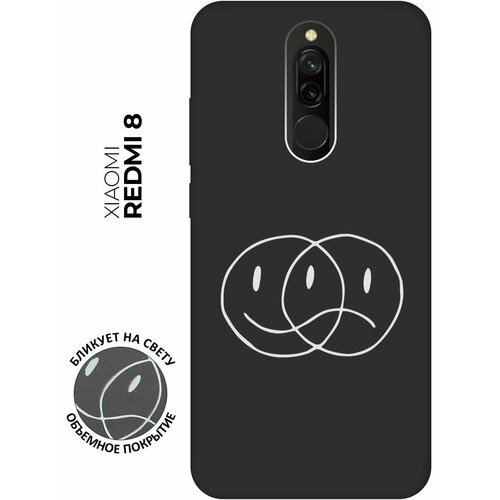 Матовый чехол Two Faces W для Xiaomi Redmi 8 / Сяоми Редми 8 с 3D эффектом черный матовый чехол two faces w для xiaomi redmi 12 сяоми редми 12 с 3d эффектом черный