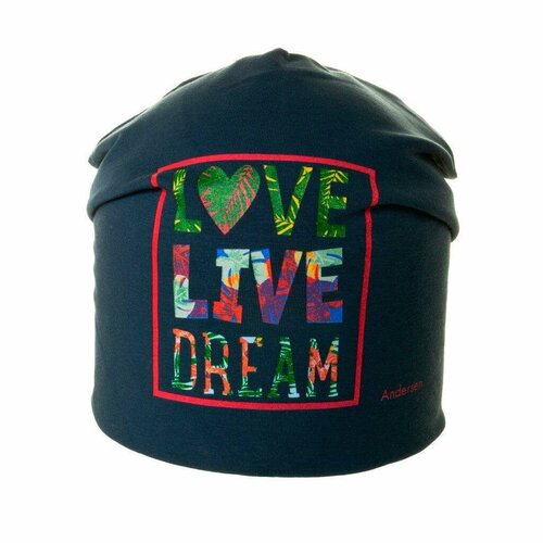 фото Шапка бини андерсен, размер 48-50, синий