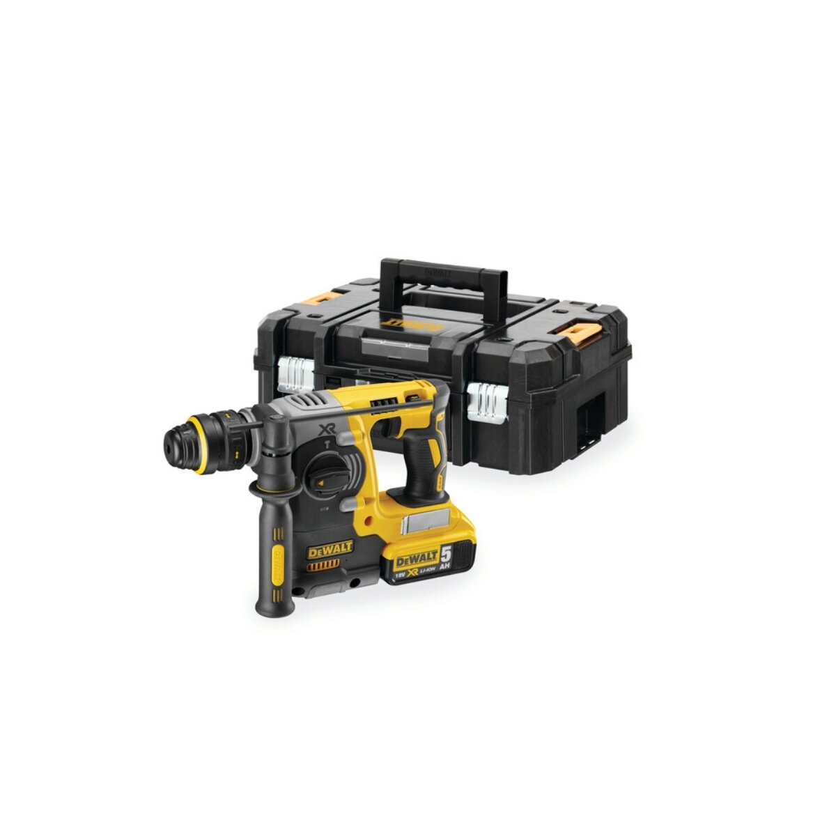 Аккумуляторный бесщеточный перфоратор DEWALT 18 В, 2.1 Дж, 4600 уд/мин, 1100 об/мин, с 2 АКБ 5 Ач и ЗУ, в кейсе TSTAK, - фото №14