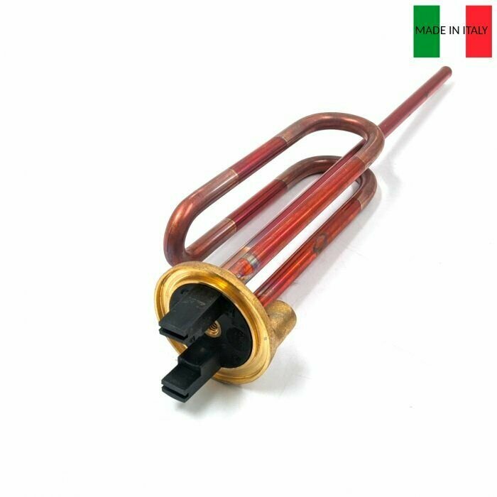 фото ТЭН Unival для водонагревателя (RCF, 3000W, D48, M6, L260) изогнутый Италия