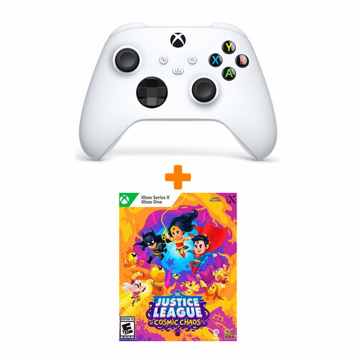 Набор DC's Justice League. Cosmic Chaos [Xbox One, английская версия] + Xbox X: Геймпад Белый (QAS-0001)