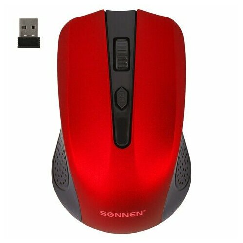 Мышь беспроводная SONNEN V99 USB 100012001600 dpi 4 кнопки оптическая красная 513529 72000₽