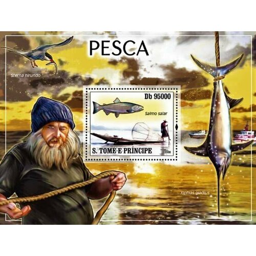 Почтовые марки Сан-Томе и Принсипи 2008г. Фауна - Рыбалка Рыбы, Рыбалка, Фауна MNH