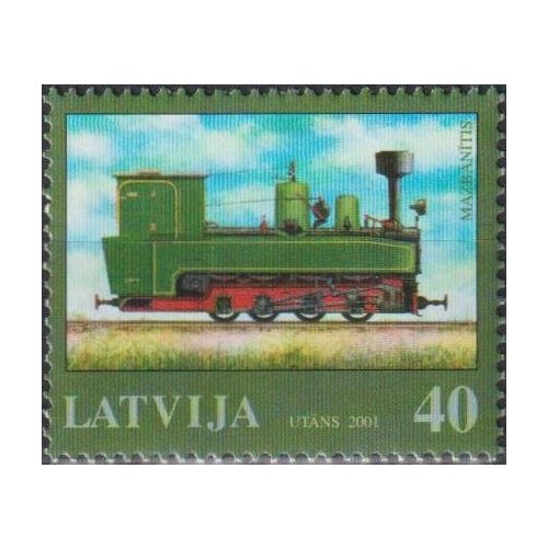 Почтовые марки Латвия 2001г. Узкоколейная железная дорога в Латвии Железные дороги, Локомотивы MNH марки техника железные дороги локомотивы вьетнам 7 штук