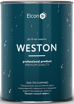 Лак по Камню Elcon Weston 2л Бесцветный с Эффектом Мокрого Камня для Внутренних и Наружных Работ / Элкон Вестон.