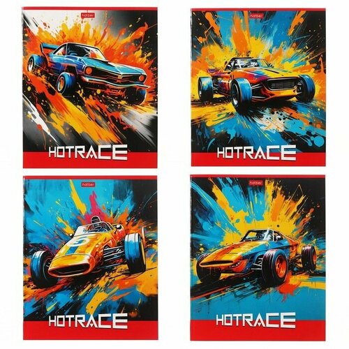 Тетрадь 40 листов в клетку Горячие гонки обложка мелованный картон блок офсет 65гм2 445₽