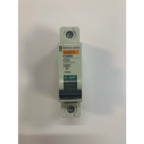 Автоматический выключатель Merlin Gerin серия Multi 9 C60N, 1 полюс, 32 ампера, кривая C