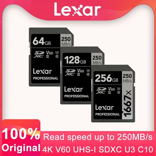 фото 64gb sdxc карта памяти lexar professional 1667x