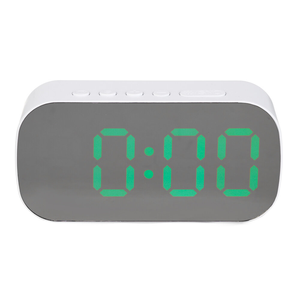 фото Будильник электронный, 13x6,5x3,5 см, USB/3xAAA, пластик, цвет корпуса белый