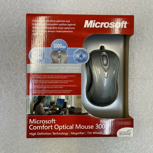 Мышь компьютерная проводная Microsoft Comfort Optical Mouse 3000 - серебристая 200000₽