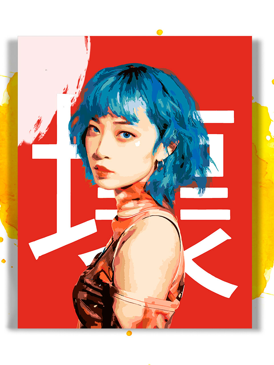 Картина по номерам на холсте Japanese girl Red, 40 х 50 см
