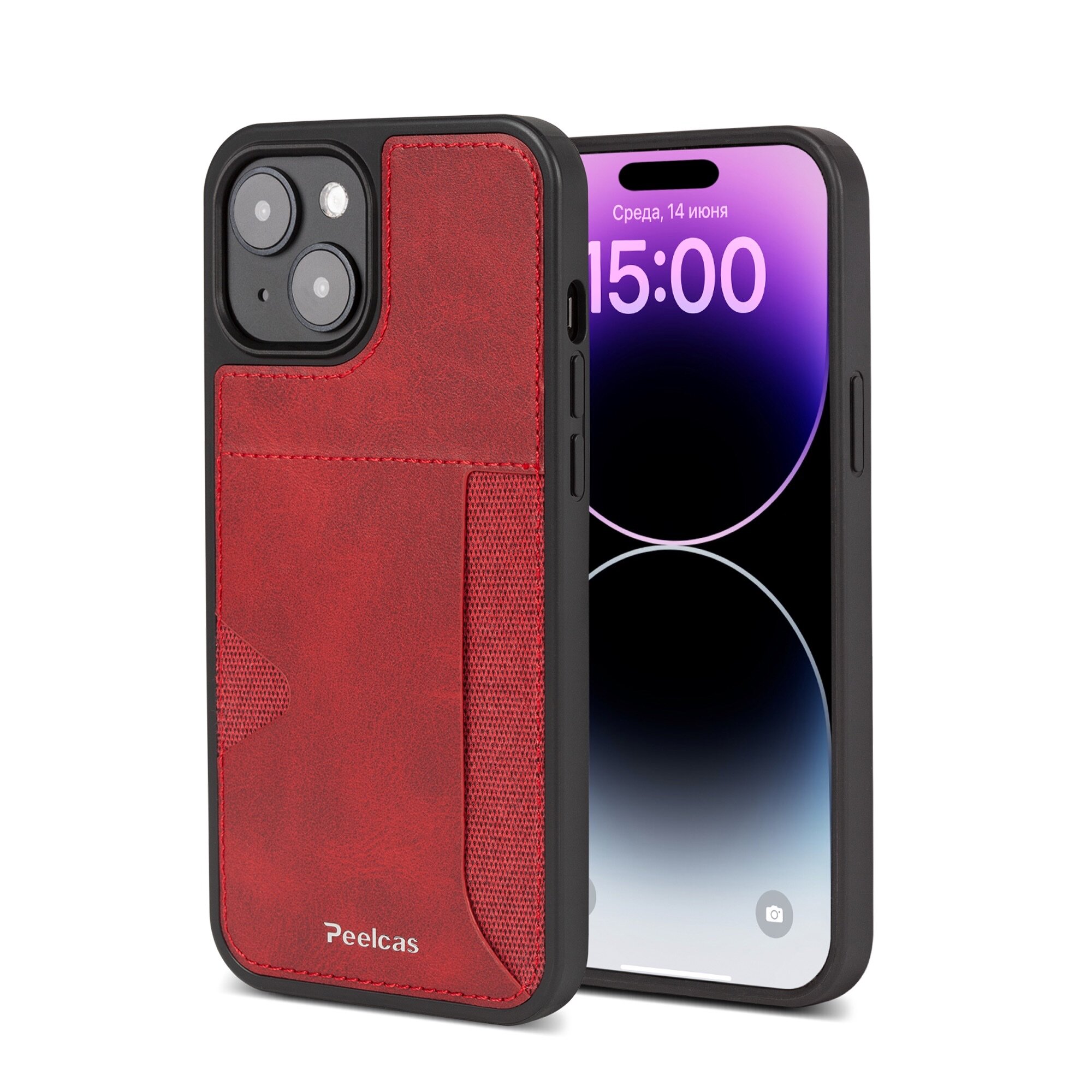 Чехол Peelcas, для iPhone 13, с отделением для карт, ударопрочный — фото 1
