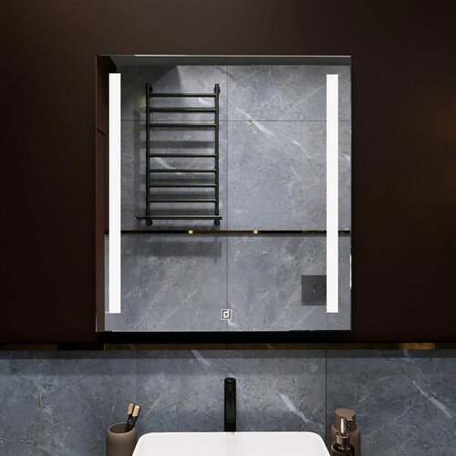 Зеркало с фронтальной подсветкой сиена 80х80 см для ванной холодный белый свет 6000К сенсорное управление 9000₽