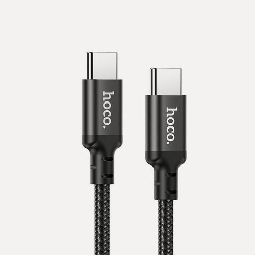 Изображение товара USB-C кабель HOCO X14 Double speed Type-C, 3А, PD60W, 1м, нейлон (черный)