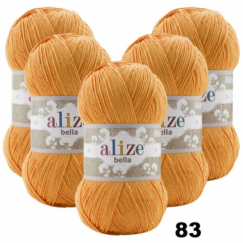 фото Пряжа для вязания bella (белла) alize (ализе) / цвет 83 - тыква / 5 мотков / 360м/100г