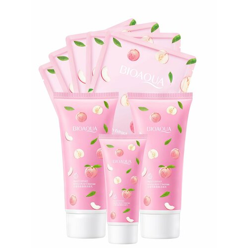 Набор для ухода за кожей Пенка для умываниямаска для лицалосьон для телакрем для рук с экстрактом персика 450₽