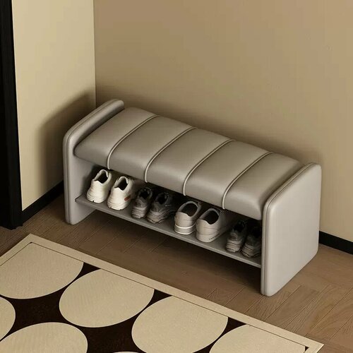 Банкетка кожаная Italian Art серый 100 см 51840₽