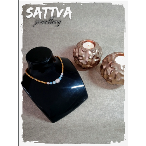 Кантхималы из Туласи с розовым кварцем и лунным камнем SATTVA jewellery