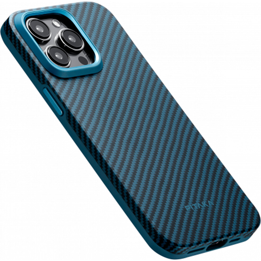 Усиленный чехол PITAKA MagEZ Pro 4 для iPhone 15 Pro MAX 6.7", черный/синий (Black/Blue Twill) 1500D — фото 1