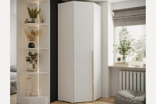 Изображение товара Шкаф угловой Мори-2 Белый для одежды однодверный 90*200*40