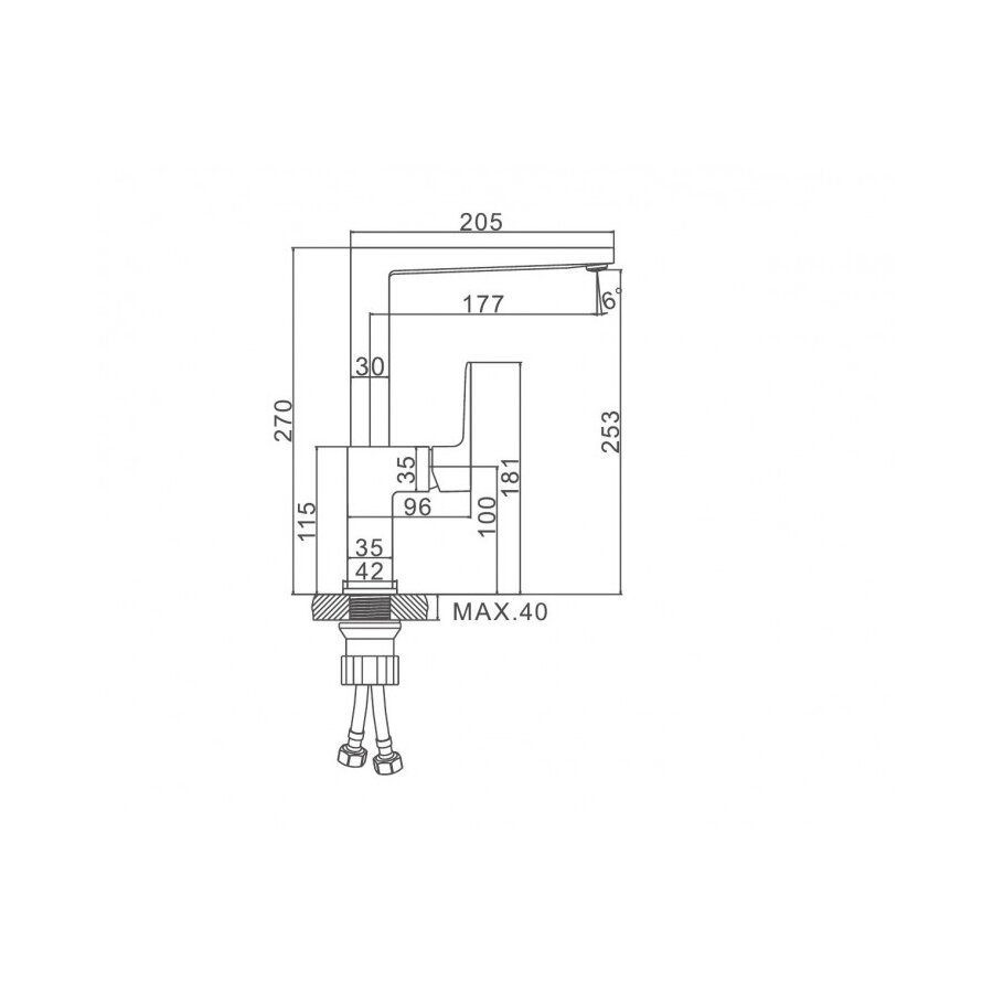 Смеситель для раковины Ledeme L4073 — фото 1