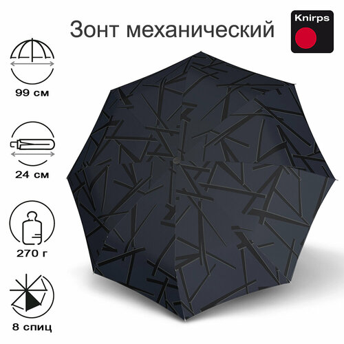 фото Мини-зонт knirps, синий, черный