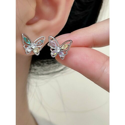 Серьги, серебристый