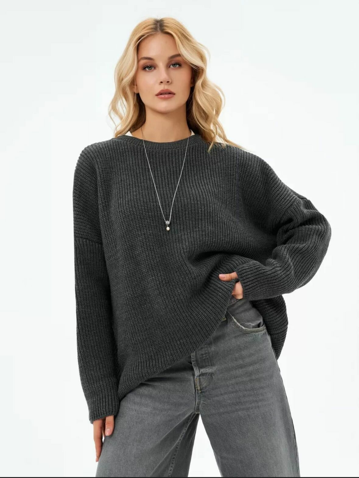 Свитер Daffy World, размер 42-48, , темно-серый — фото 1